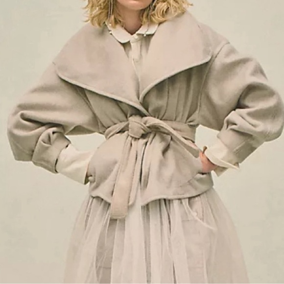 NWOT Free People Wool Look MINA jacket High end Free People Light gray flaw XL - Picture 4 of 13